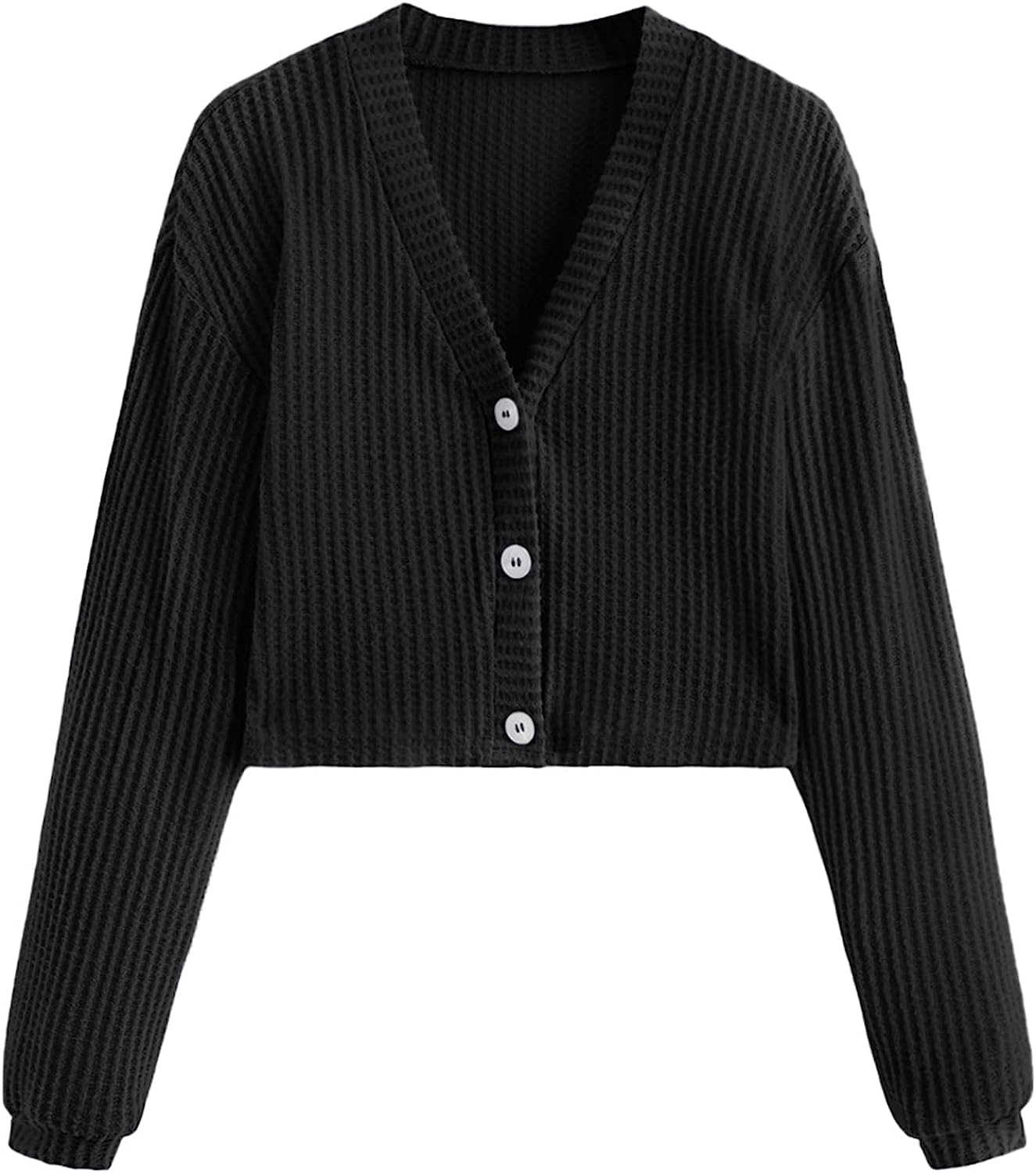 230816040814345_1 SweatyRocks Women's Long Sleeve Plaid Button Front V Neck Soft Knit Cardigan Sweaters - Image 1